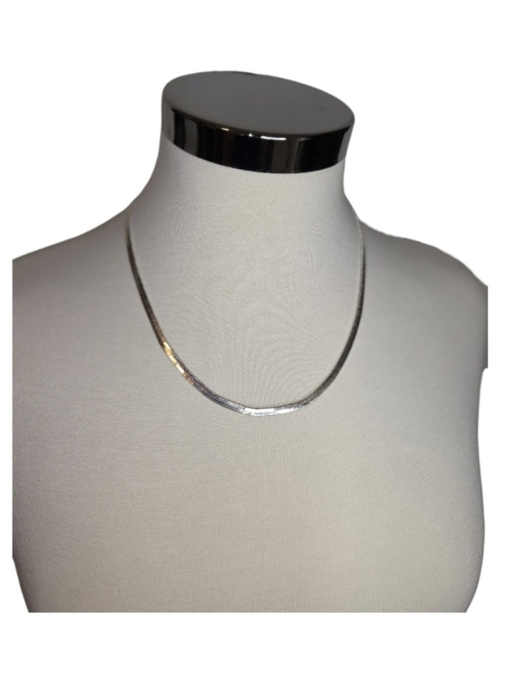 New! 925 Sterling Silver Flat Herringbone Snake Chain Necklace, 20 Inch